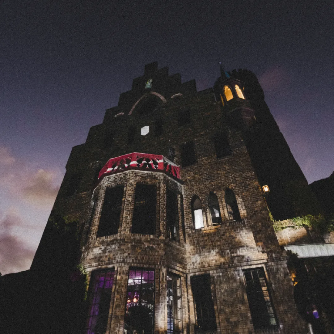 A photograph of the Castle, at a Sexy Groovy Love party.