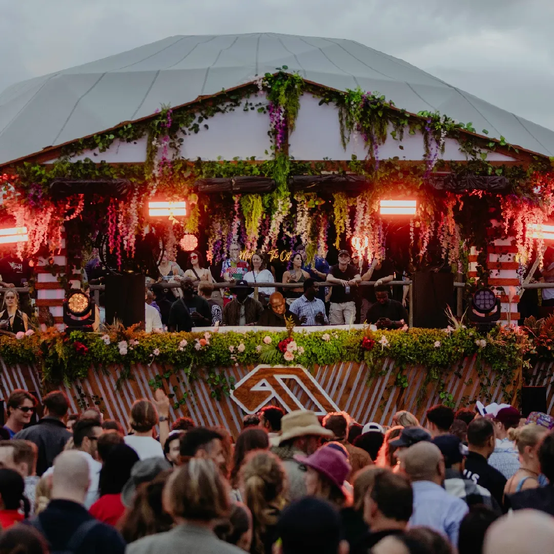 A photograph of the stage at Anjunadeep