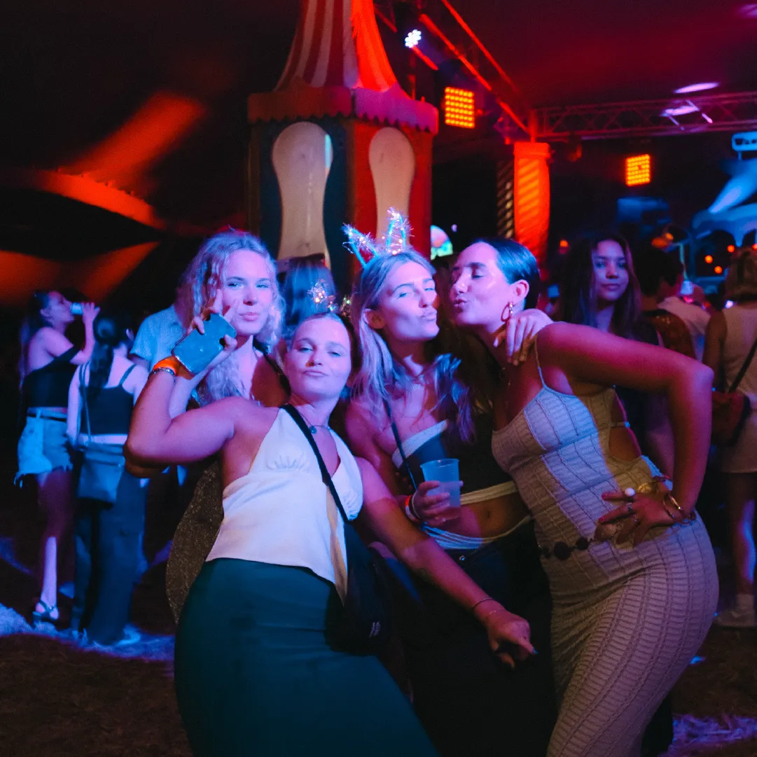 A photograph of some festival goers at Wanderbay NYE