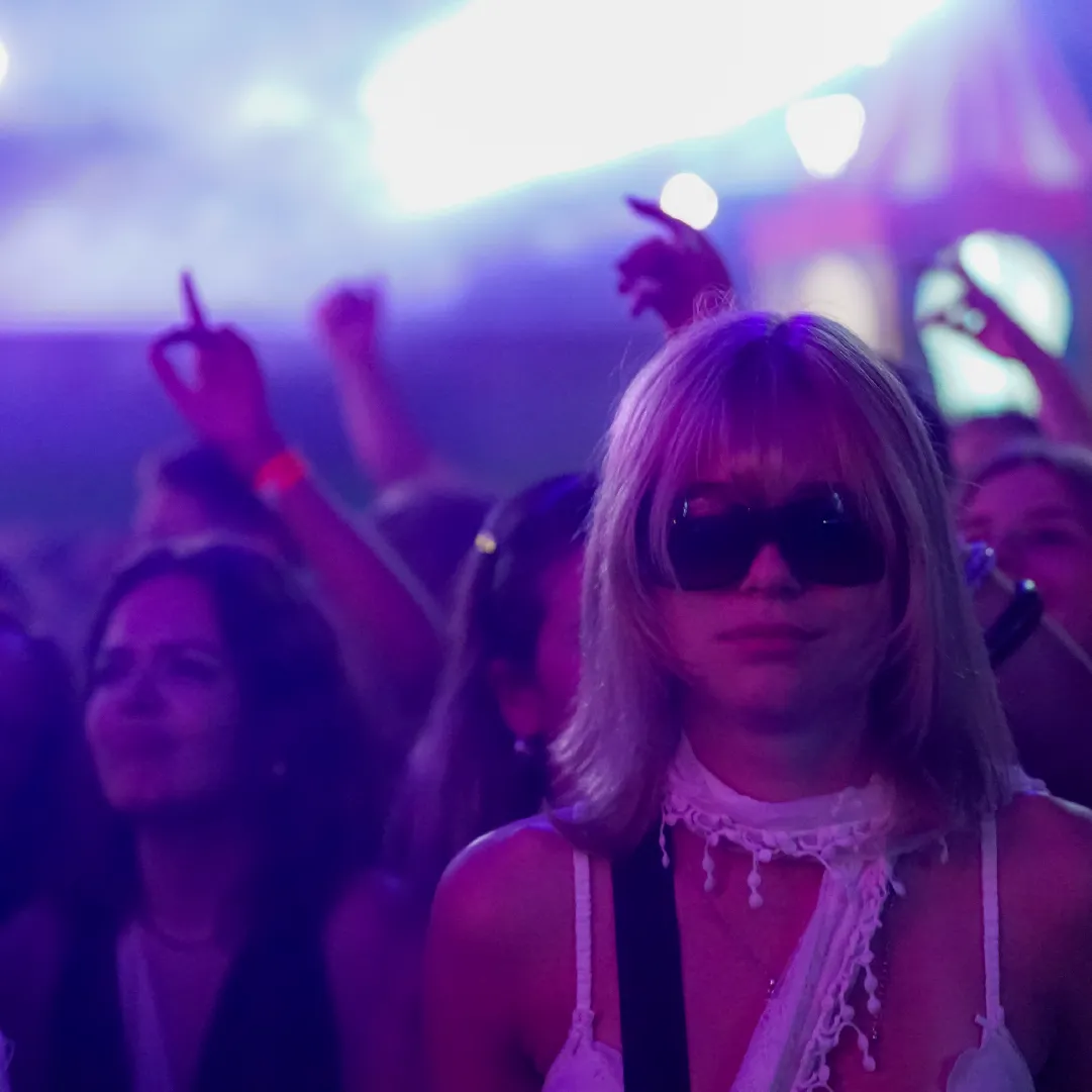 A photograph of a festival goer at Wanderbay NYE